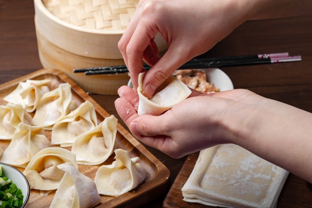 wonton making